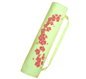 Tote Bag For Yoga (Color: Soft Green With Orchid Print, size: 6"H X 6"W X 26.25"L)