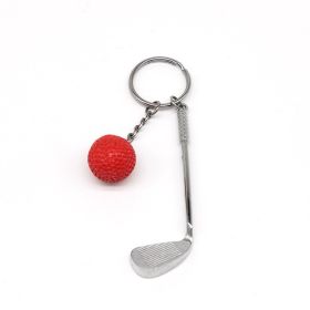 fitness1PCS Golf Key Chain Pendant Schoolbag Backpack Pendant Small Gift Golf Creative European And American Metal Pendant Crafts (Color: Red)