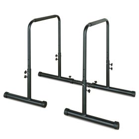 FitnePower Tower Dip Station Pull Up Bar Stand Adjustable Height Heavy Duty Multi-Function Fitness Training Equipment (Color: as Pic)
